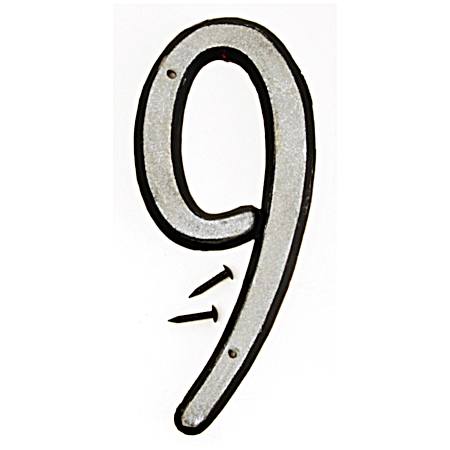 4 in Reflective Plastic House Number 9