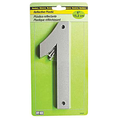 6 in Silver Reflective Plastic Number 1