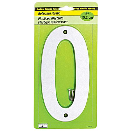 6 in Reflective Plastic House Number 0