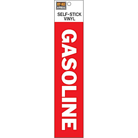 2 in x 8 in Vinyl Fuel Safety Sign - GASOLINE