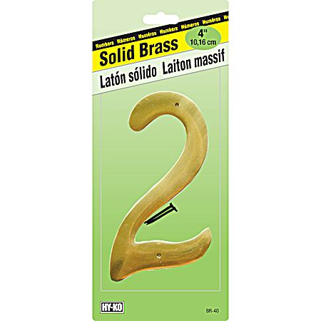 4 in Gold Brass Nail-On Number 2