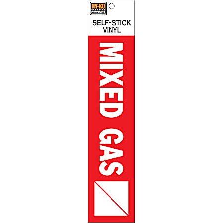 2 in x 8 in Vinyl Mixed Gas Sign
