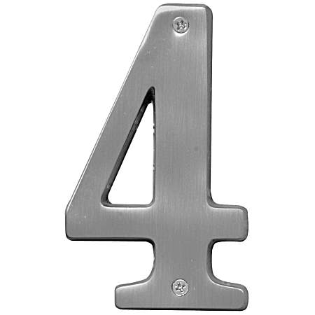 5 in Prestige Satin Nickel Finish House Number 4