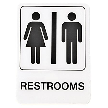 5 in x 17 in Restrooms Sign