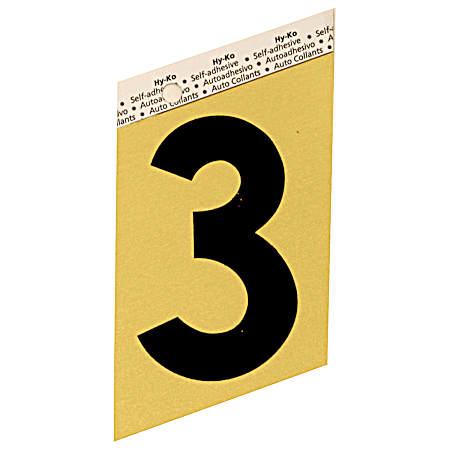 3.5 in Gold Aluminum Number 3