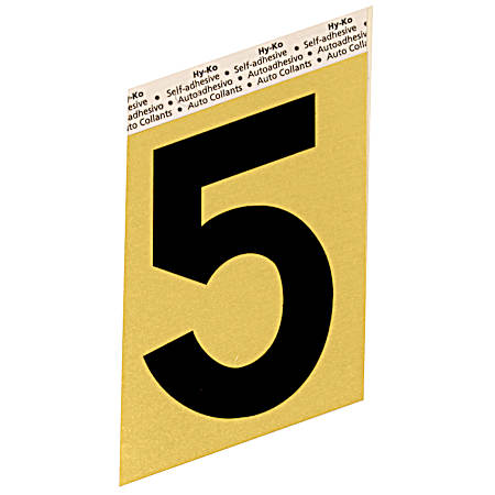3.5 in Gold Aluminum Number 5