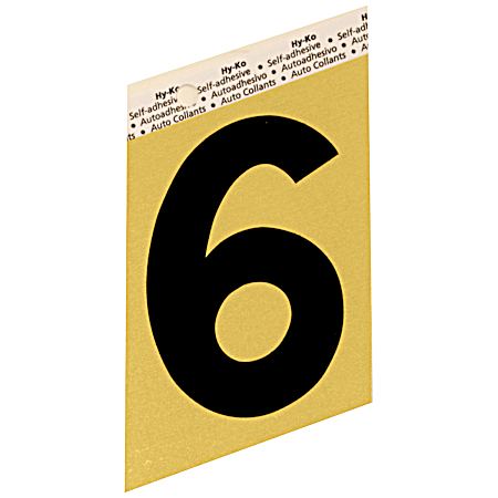 3.5 in Gold Aluminum Number 6