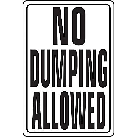 12 in x 18 in Highway NO DUMPING ALLOWED Sign