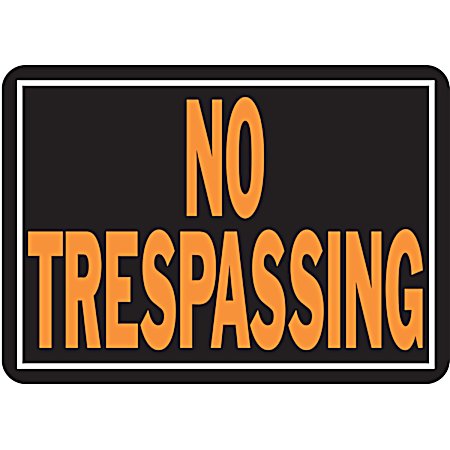 14 in x 9.25 in Aluminum Hy-Glo NO TRESPASSING Sign