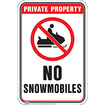 12 in x 18 in Highway NO SNOWMOBILES Sign