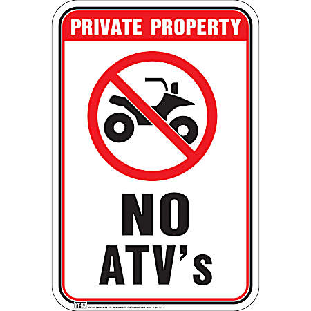 12 in x 18 in Highway NO ATVs Sign