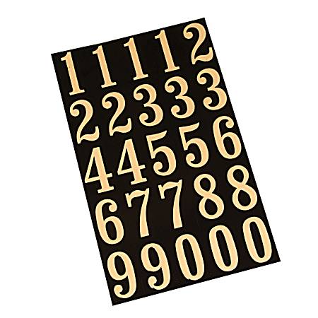 3 in Gold & Black Vinyl Sticker Number Kit - 26 Pc