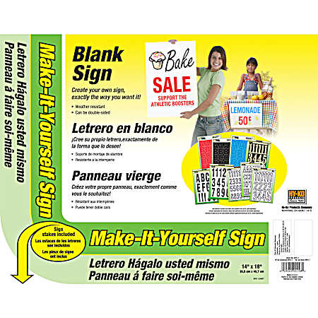 14 in x 18 in White Make-it-Yourself Blank Sign