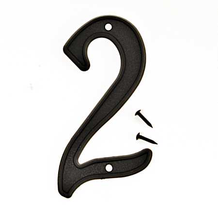 4 in Black 3-D Plastic House Number 2