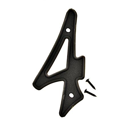 4 in Black 3-D Plastic House Number 4