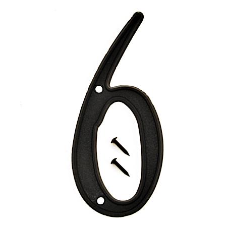 4 in Black 3-D Plastic House Number 6