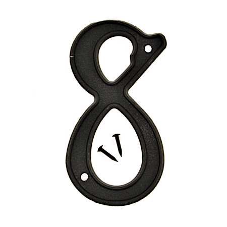 4 in Black 3-D Plastic House Number 8