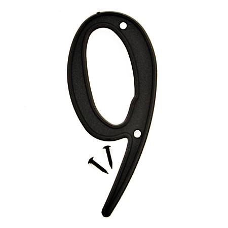 4 in Black 3-D Plastic House Number 9