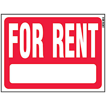 18 in x 24 in For Rent Large Plastic Sign