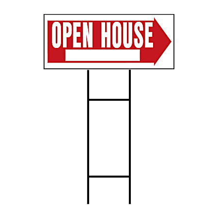 6 in x 18 in Open House Corrugated Plastic Sign