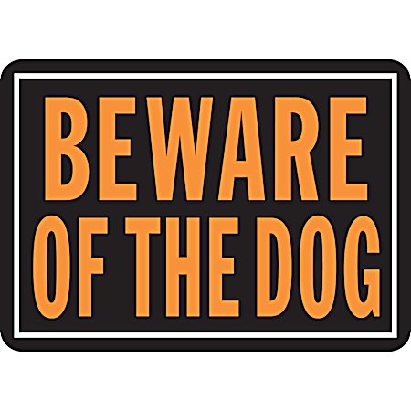 14 in x 9.25 in Aluminum Hy-Glo BEWARE OF THE DOG Sign