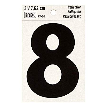 3 in Reflective Vinyl Number 8