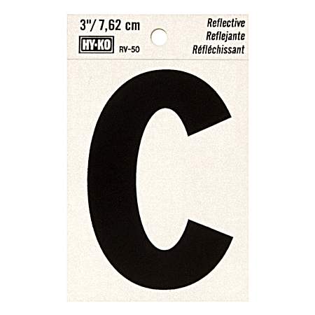 3 in Reflective Vinyl Letter C