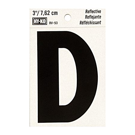 3 in Reflective Vinyl Letter D