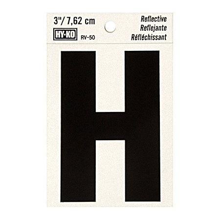 3 in Reflective Vinyl Letter H