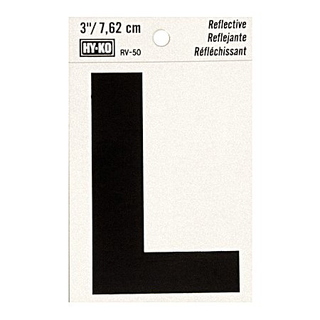 3 in Reflective Vinyl Letter L