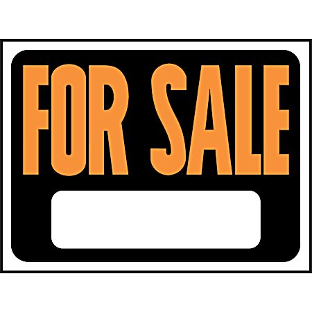 8.5 x 12 in Plastic For Sale Sign w/ Text Box