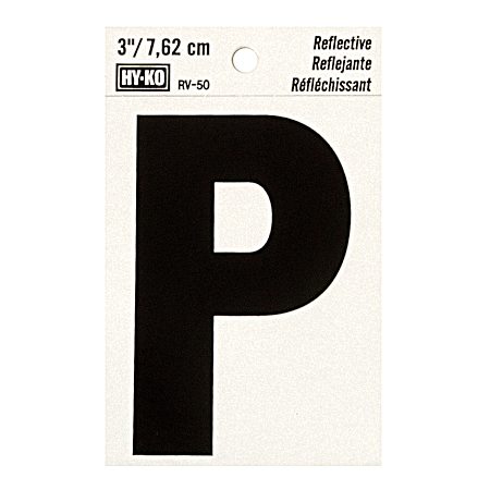 3 in Reflective Vinyl Letter P