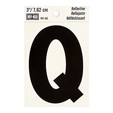 3 in Reflective Vinyl Letter Q