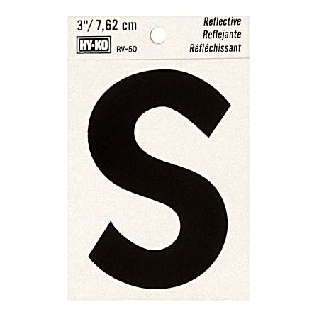 3 in Reflective Vinyl Letter S