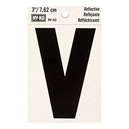 3 in Reflective Vinyl Letter V