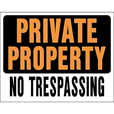 18.5 x 14.5 Private Property - No Trespassing Sign