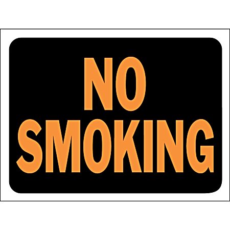 8.5 in x 12 in Classic Orange & Black Plastic No Smoking Sign