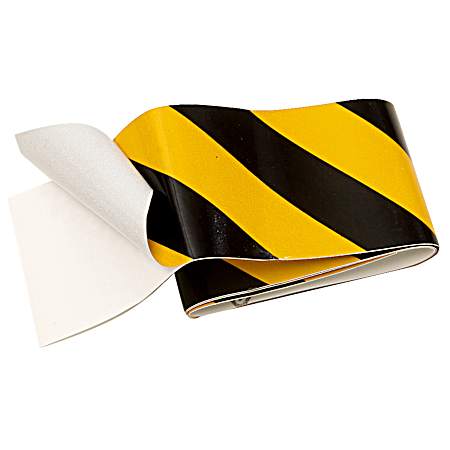 2 in x 2 ft Black/Yellow Striped Reflective Safety Tape