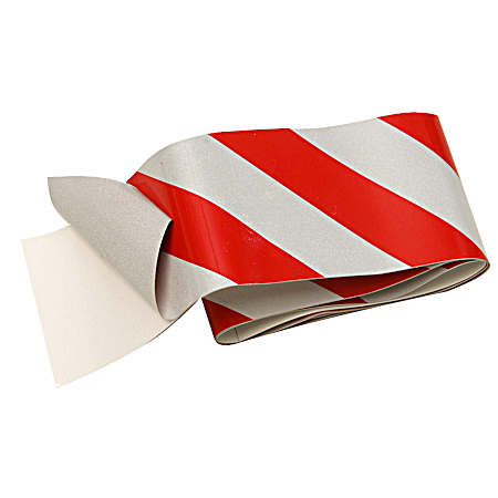 2 in x 24 in Red/Silver Reflective Safety Tape