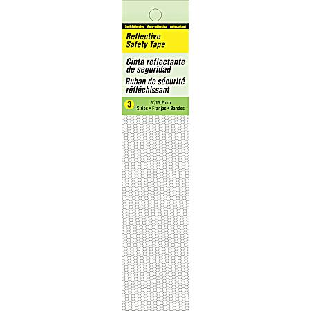 6 in White Reflective Adhesive Strips