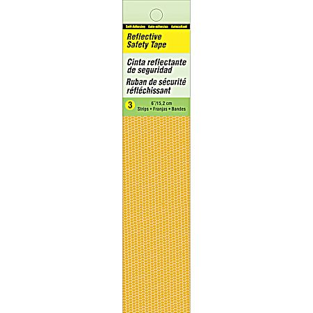 6 in Yellow Reflective Adhesive Strips