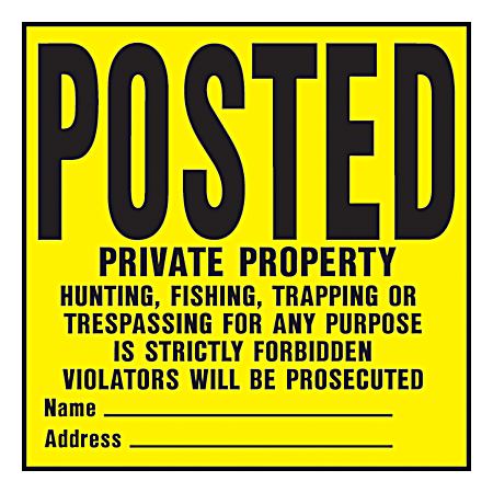 11 in x 11 in Heavy-Duty Plastic POSTED Private Property Sign