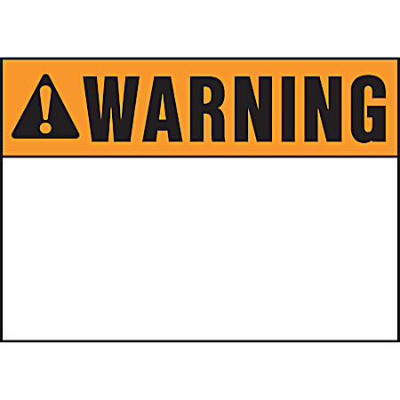 14 in x 10 in Warning Sign