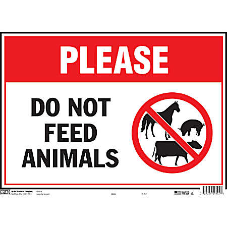 10 in x 14 in Heavy-Duty Plastic PLEASE DO NOT FEED ANIMALS Sign