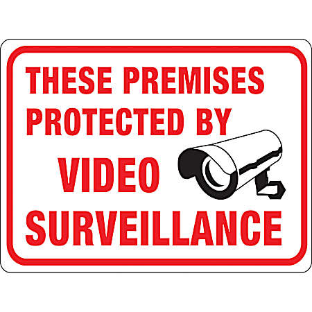 12 in X 8.5 in Plastic VIDEO SURVEILLANCE Sign