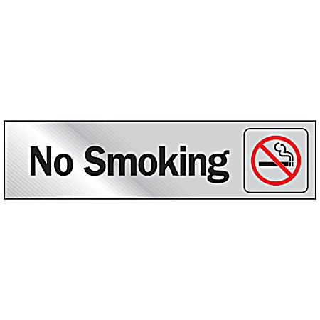 2 in x 8 in Mylar Graphic Sign - NO SMOKING