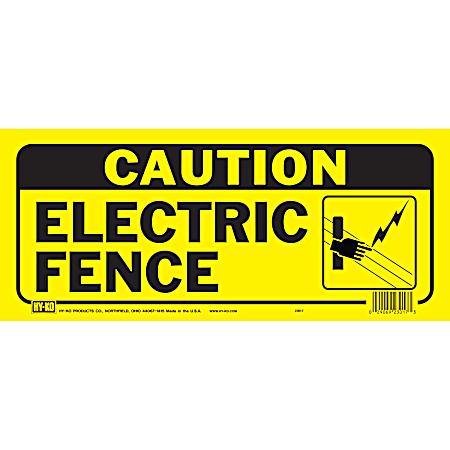 14 in x 6 in Caution Electric Fence Sign