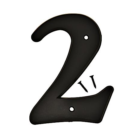 6 in Black Plastic House Number 2