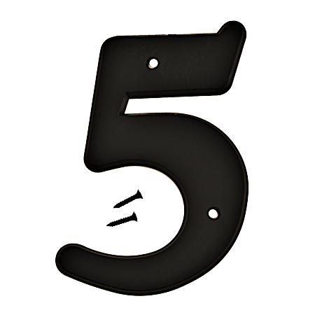 6 in Black Plastic House Number 5