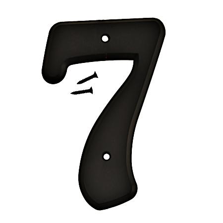 6 in Black Plastic House Number 7
